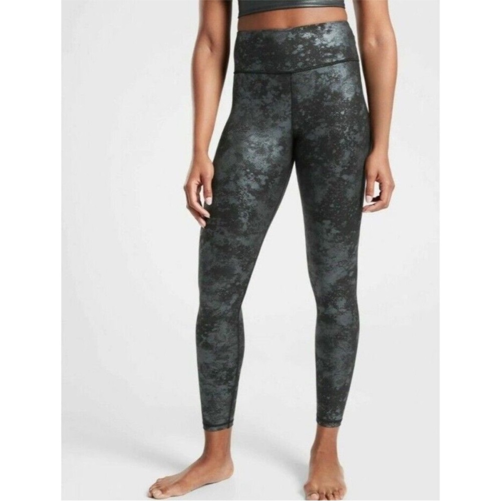 Athleta Elation Misty Lace Tight High Rise Leggings Black XS